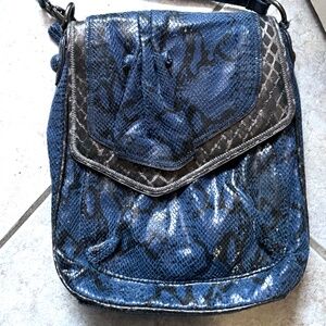 Falchi blue snakeskin crossbody bag